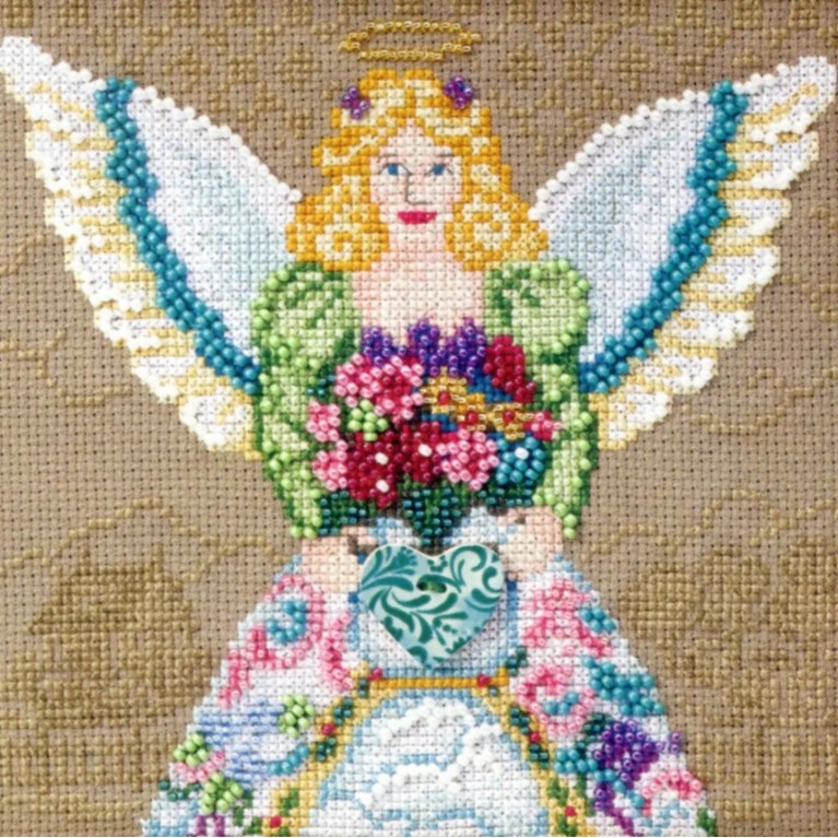 Spring Angel Beaded Cross Stitch Kit Mill Hill 2010 Jim Shore Angels