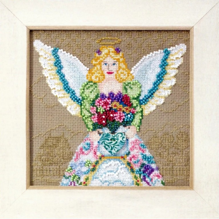 Spring Angel Beaded Cross Stitch Kit Mill Hill 2010 Jim Shore Angels