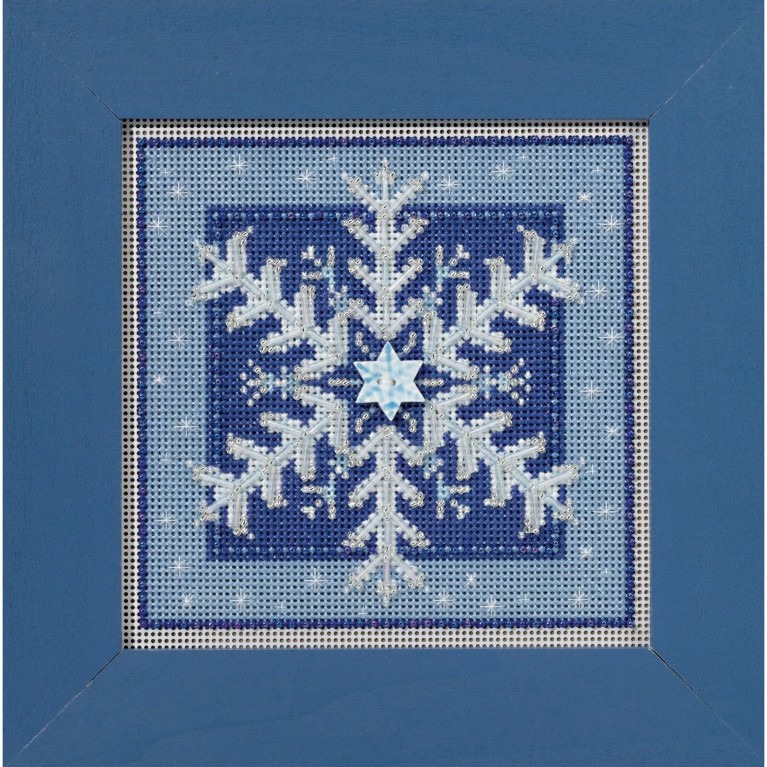 Crystal Snowflake Cross Stitch Kit Mill Hill 2016 Buttons Beads Winter MH141635