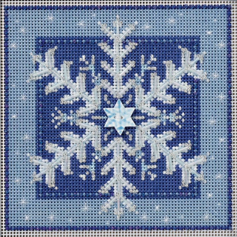 Crystal Snowflake Cross Stitch Kit Mill Hill 2016 Buttons Beads Winter MH141635