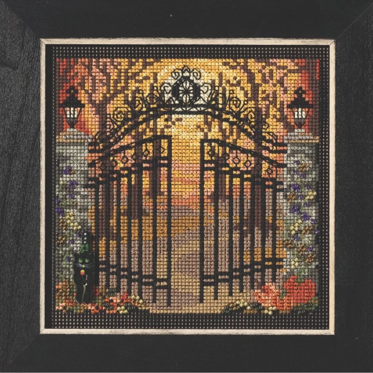 Spooky Gate Cross Stitch Kit Mill Hill 2021 Buttons & Beads Autumn MH142123
