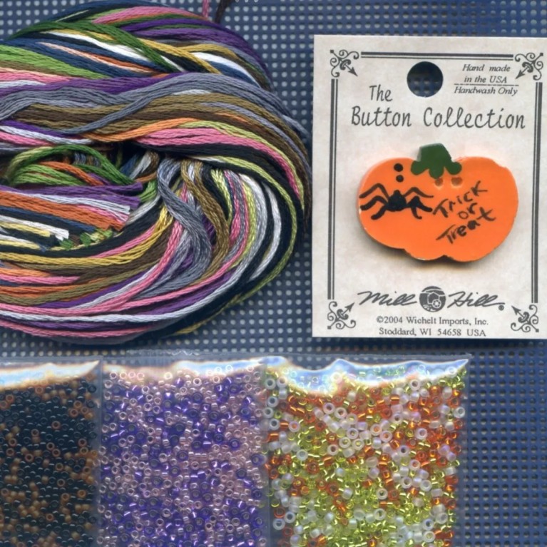 Halloween Night Cross Stitch Kit Mill Hill 2009 Buttons & Beads Autumn