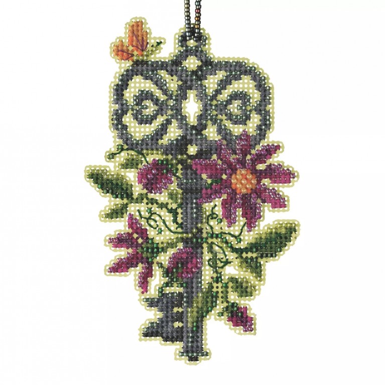 Spring Key Cross Stitch Ornament Kit Mill Hill 2021 Antique Keys Trilogy